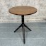 Bàn tròn cafe decor mặt gỗ cao su chân sắt BS114