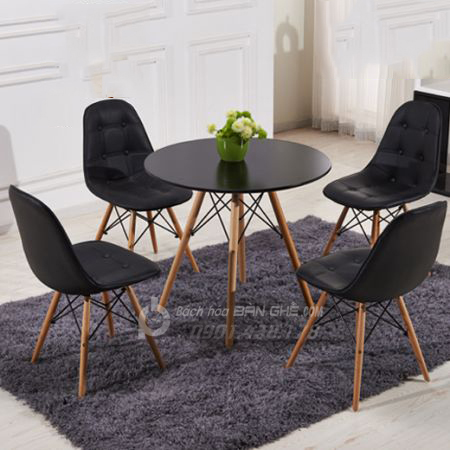 Bộ bàn ghế tiếp khách văn phòng, bàn ghế quán cafe màu đen SBG3160