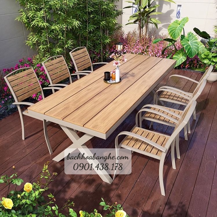 Bộ bàn ghế cafe bàn ghế ăn nhà hàng sân vườn nhôm đúc 207