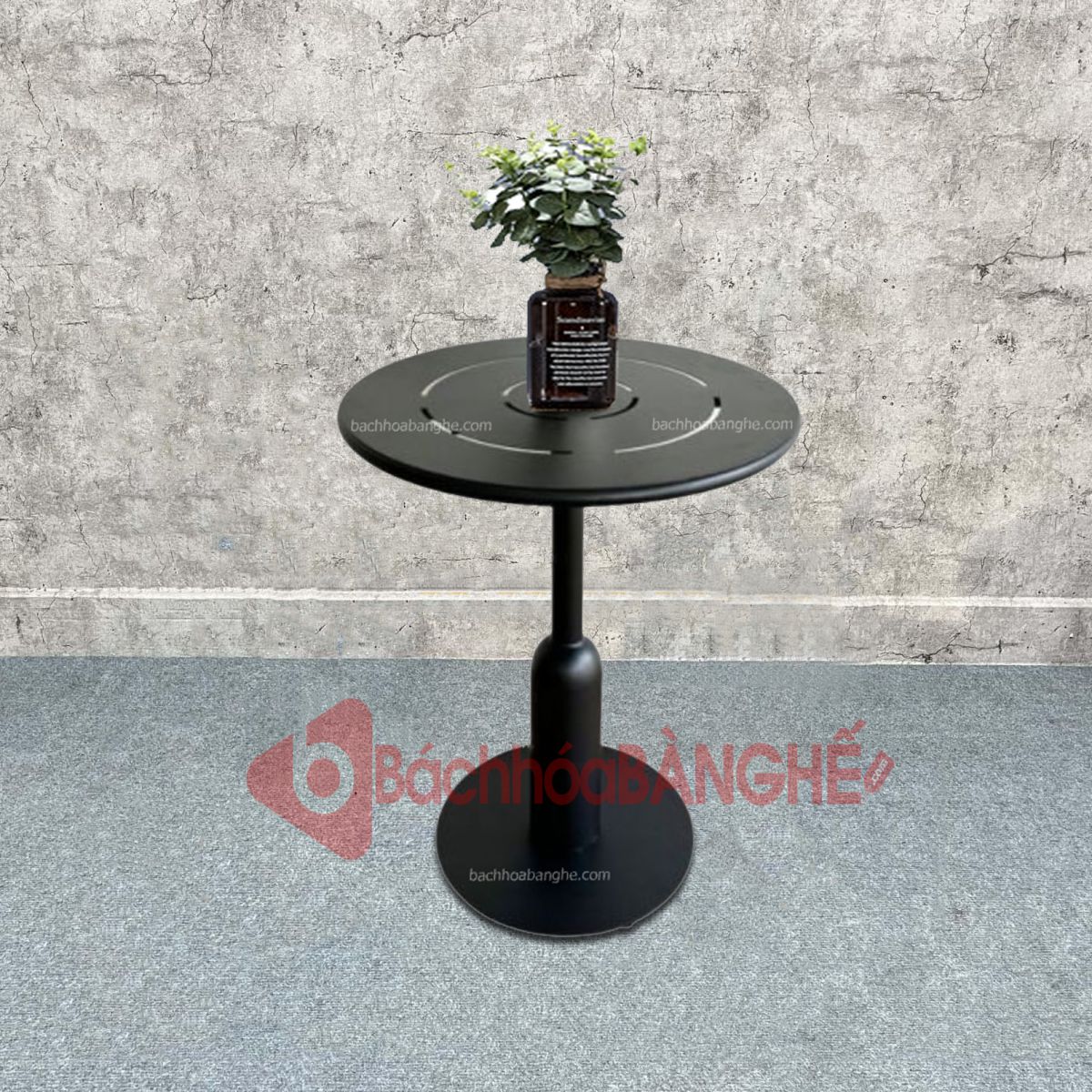 Bàn tròn cafe decor mặt tôn chân sắt sơn tĩnh điện BSK41