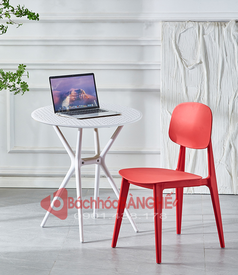 Bộ bàn ghế decor cafe tiếp khách cửa hàng văn phòng bàn nhựa ghế nhựa 233
