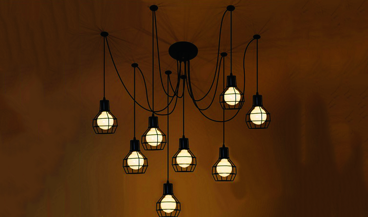 Đèn thả vintage nhện 8 bóng DT59/8