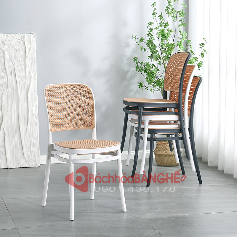 Ghế nhựa cafe trà sữa nhựa giả mây GST26