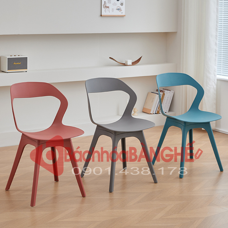 Ghế nhựa đúc cafe trà sữa decor GM09
