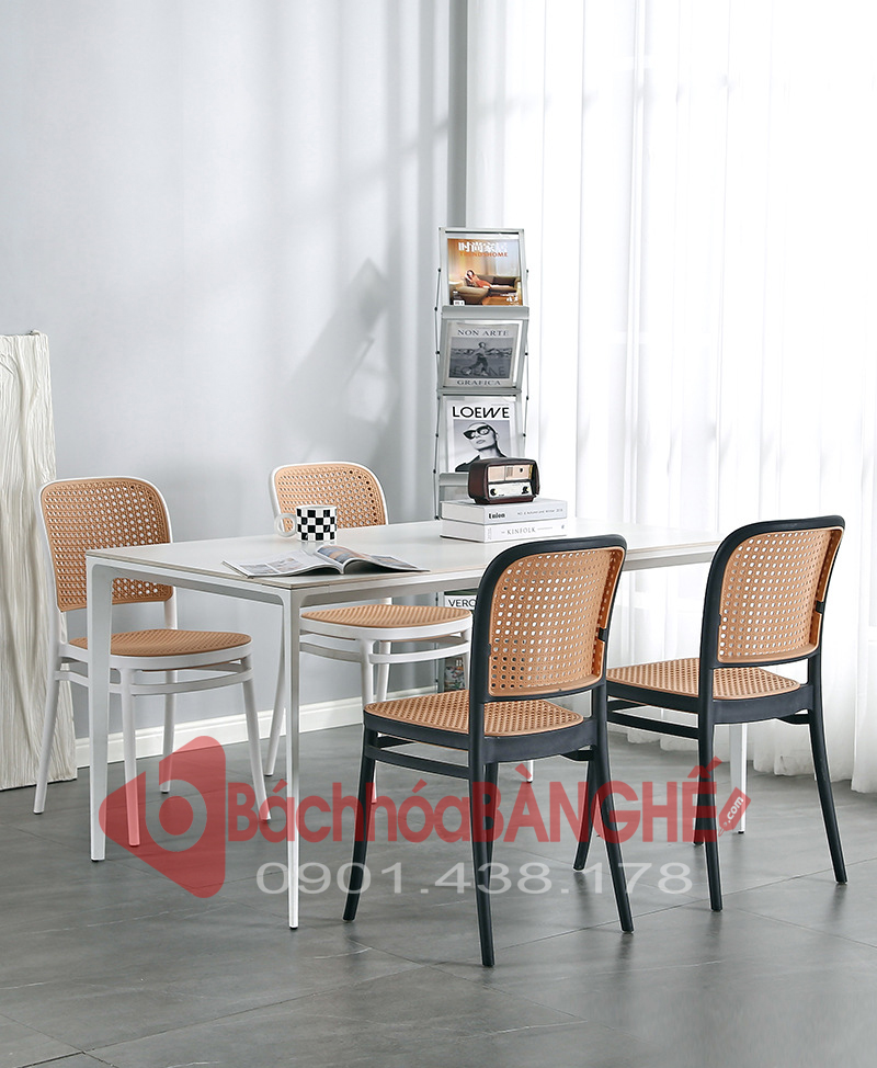Ghế nhựa phòng ăn nhựa giả mây GST26